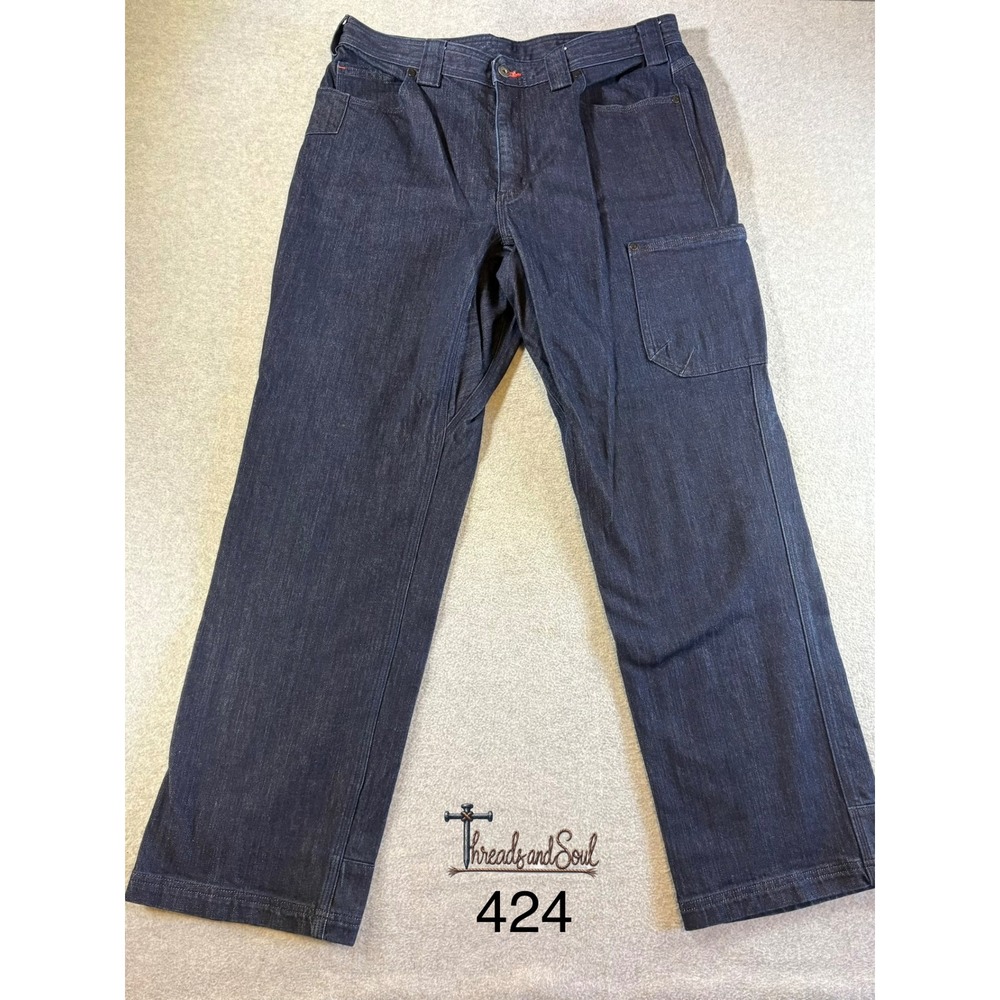 Alaskan Hardgear Duluth Trading Co Cordura Denim Work Pants Dark Wash 36x32